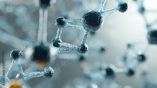 Blue abstract molecular structure network scientific background