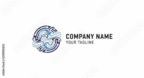 Company logo template with abstract design.