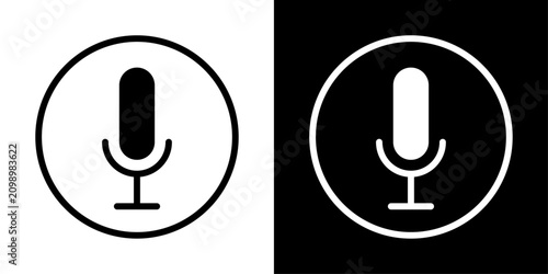 Modern microphone icon representing voice input, speech recognition, AI voice assistant, audio recording, voice commands, podcasting, and digital communication.