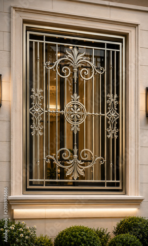 Luxury Decorative Steel Window Grill for Modern Villa Exterior | Elegant Ornamental Security Window Design