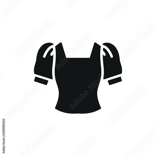 Blouse Puff Sleeve with Square Neck Glyph Icon