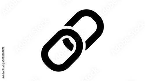 Vector illustration of link icon, chain link symbol for website or application interface on a transparent background