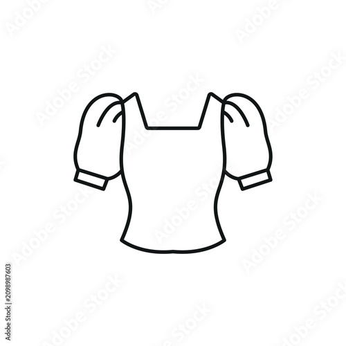 Blouse Puff Sleeve with Square Neck Line Icon