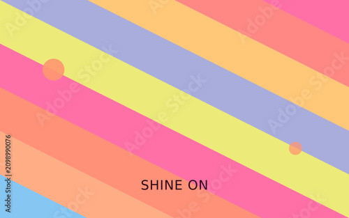 Vibrant diagonal stripes, colorful background, shine on text, abstract design elements, geometric patterns