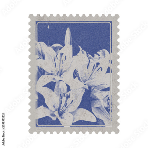 Canvastavla Aesthetic Old Floral Stamp Postcard Sticker
