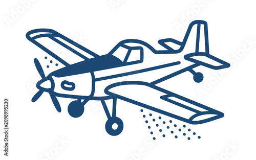 Crop Duster Airplane Vector Illustration