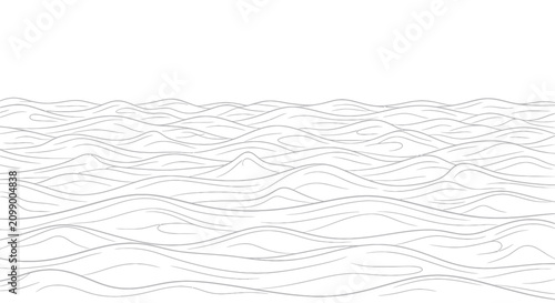 Ocean Waves Hand Drawn Vector Illustration
