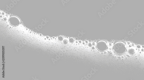 фотографія White soap foam and bubbles wave on transparent background