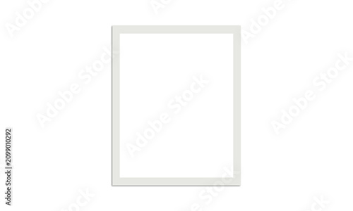 Obraz na płótnie White minimalist border frame with soft shadow isolated on transparent checker background for photo presentation