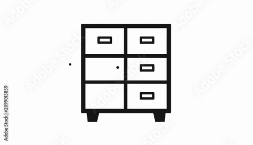 Tableau sur toile Six Drawer Furniture Piece Storage Unit.