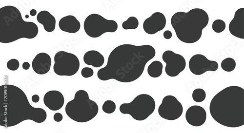 Cuadro en lienzo Abstract Black and White Organic Pattern Design.