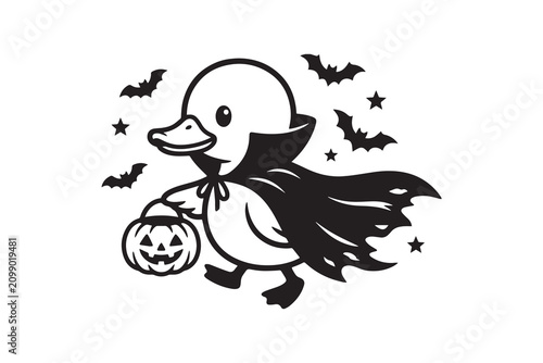 Foto Halloween Vampire Duck Vector