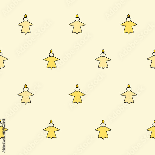 Cute christmas angels seamless pattern. simple graphic for wrapping paper, fabrics, textiles, wallpaper, and other designs.