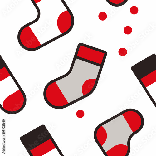 Christmas socks seamless pattern. cute graphic for wrapping paper, fabrics, textiles, wallpaper, and other designs.