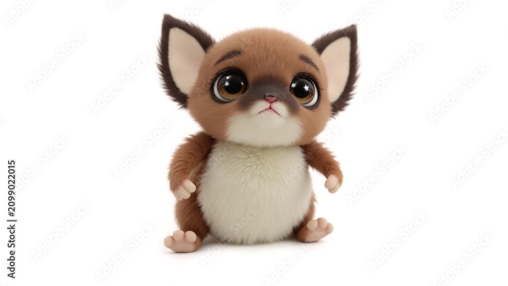Fototapeta premium Adorable Lemur Plush Toy with Sparkling Eyes