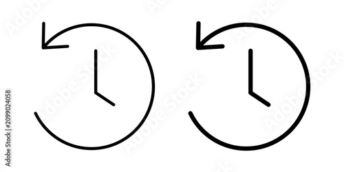 Photos Past time icon in outline and solid style, isolated on white background