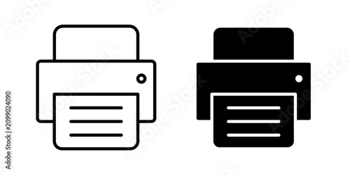Tableau sur toile Print icon in outline and solid style, isolated on white background