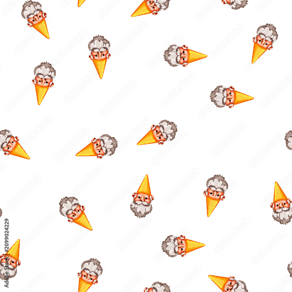 Obraz premium pattern cute garden gnome cartoon. cute garden gnome sign vector