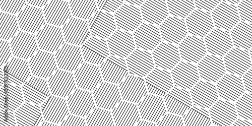 Bild auf Leinwand Geometric Blue White Hexagon Concentric Tessellation Pattern