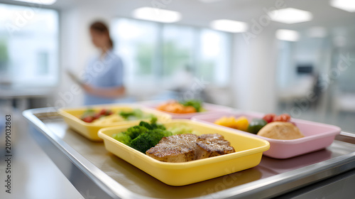 Healthy Meals Served on a Hospital Tray Ready for Patients