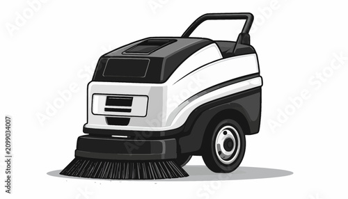 Принти на полотні Street Sweeper Machine Cleaning Road.