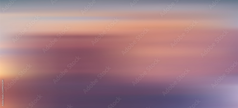 Fototapeta premium Abstract blurred twilight sky background, soft horizontal sunset gradient texture