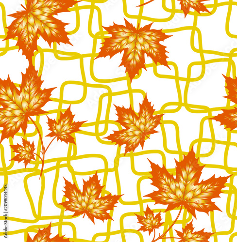 Seamless continuous geometric grid pattern of uneven squares with rounded corners on a white background.eps