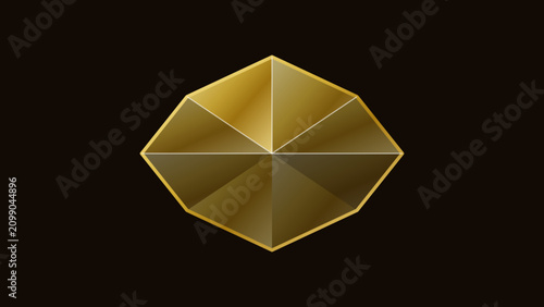 Schilderij op canvas Luxury Gold 3D Geometric Polyhedron Premium Wallpaper