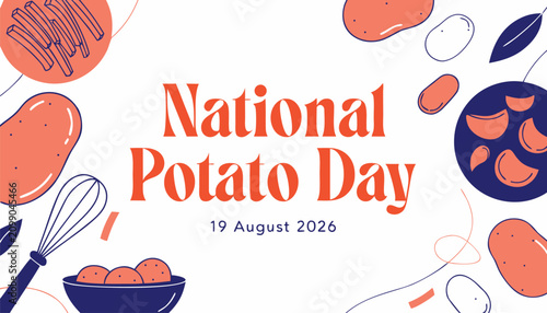 Photos Festive graphic design celebrating national potato day on august nineteenth date