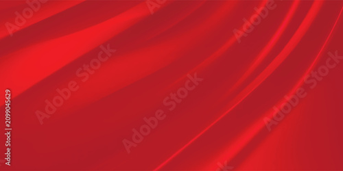 Cuadro en lienzo Abstract red silk fabric background with soft elegant drapes eps10