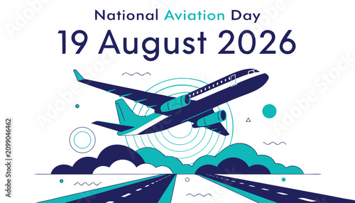 Obraz na płótnie Flat vector illustration of a passenger airplane taking off skyward
