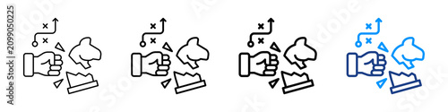 Photos Breakthrough Strategy Icon Different Style Outline Collection Set