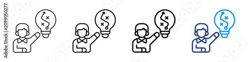 Tableau sur toile Strategic Initiatives Icon Different Style Outline Collection Set