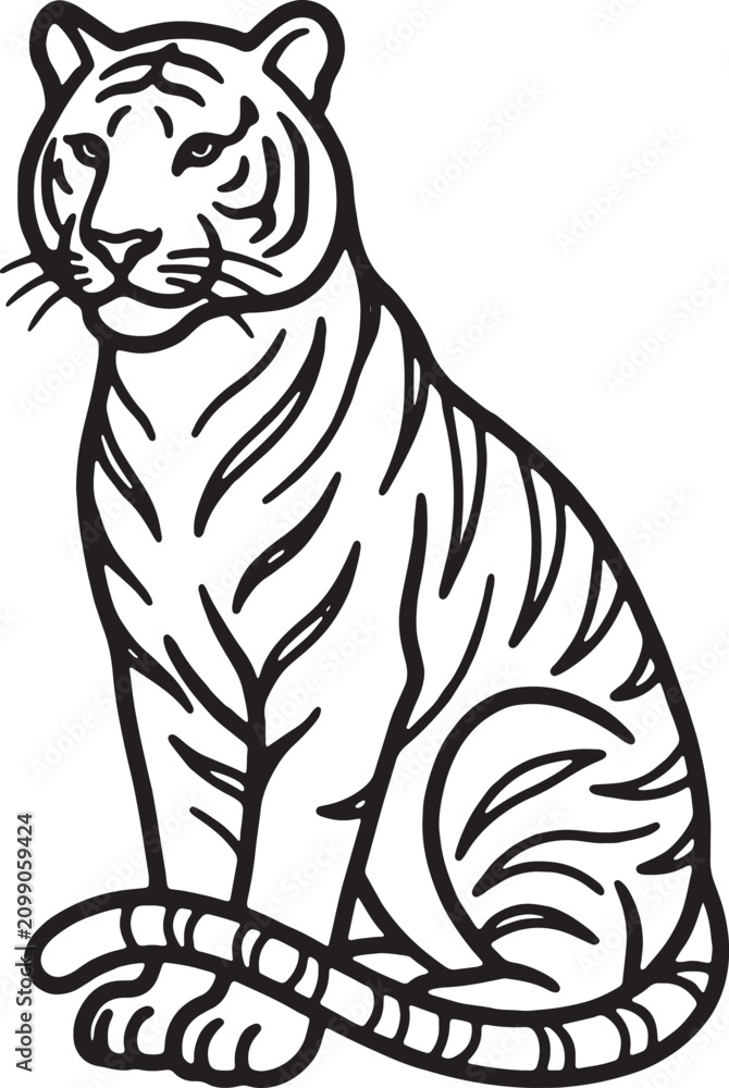 Obraz premium Dog Silhouette Against A White Background Black And White Outline