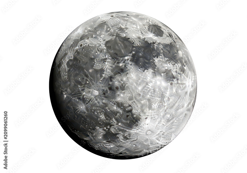 Obraz premium Full glowing moon sphere showing craters and surface texture in the dark night sky
