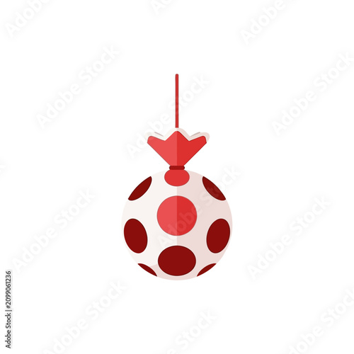 Red and White Polka Dot Festive Christmas Ornament