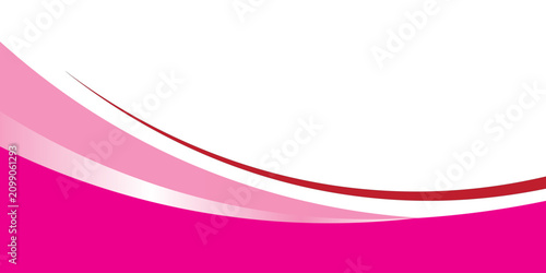 Elegant magenta pink and chocolate brown wavy ribbon banner isolated on white background.