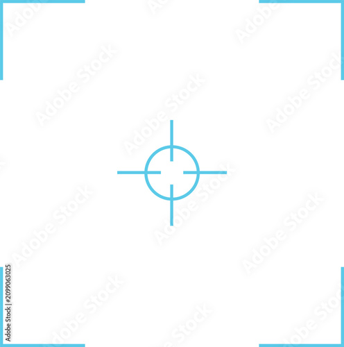 Circle Target Frame Overlay, Precision Camera Focus UI Interface