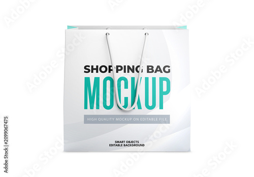 Shopping Bag Front View Mockup Design for Branding Presentation and Marketing