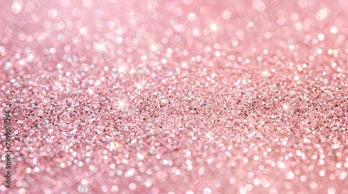 A pink glittery surface with scattered stars and sparkles, creating a festive and magical atmosphere. 