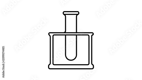 Laboratory test tube icon on white background.