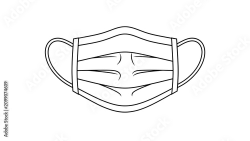 Medical face mask illustration on white background.