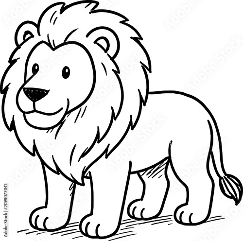 Slika na platnu A large, powerful carnivorous mammal native to Africa and parts of Asia, known for its majestic mane and social pride structure