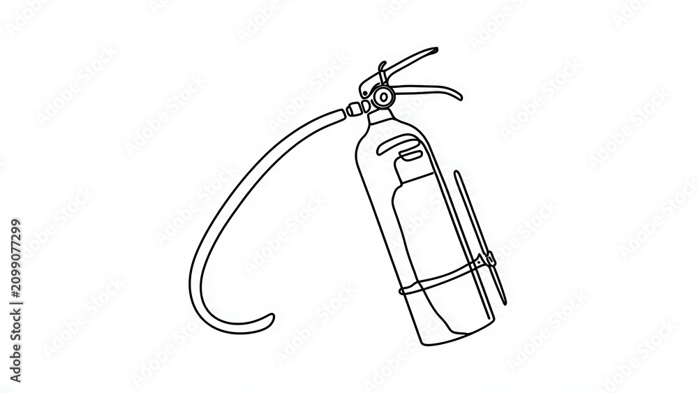 Obraz premium Fire extinguisher illustration on white background.