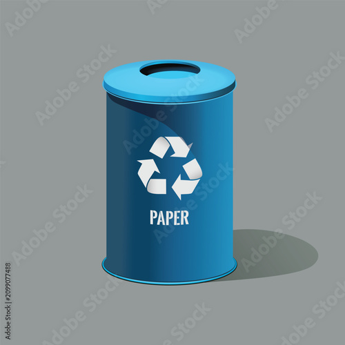 Vector Illustration of Color-Coded Recycling Bins with Icons and Text for Organic and Metal Waste