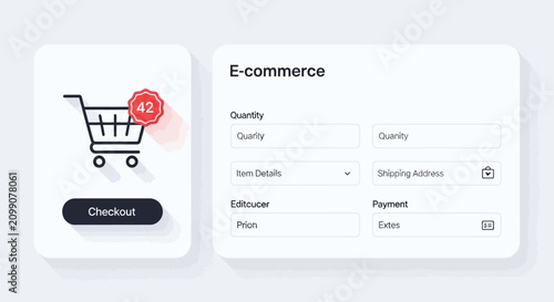 E commerce checkout page with shopping cart and payment form