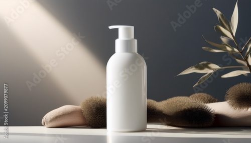 Mockup De Frasco De Crema Hidratante Blanco Con Sombras Naturales