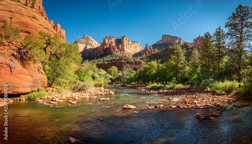 Beautiful Oak Creek Canyon In The Afternoon Light Of Summer Near Sedona Arizona Usa