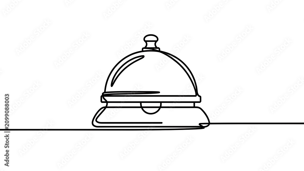 Fototapeta premium Minimalist bell icon on white background.