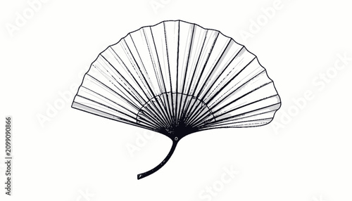 Konstfotografi Black wire fan with handle.